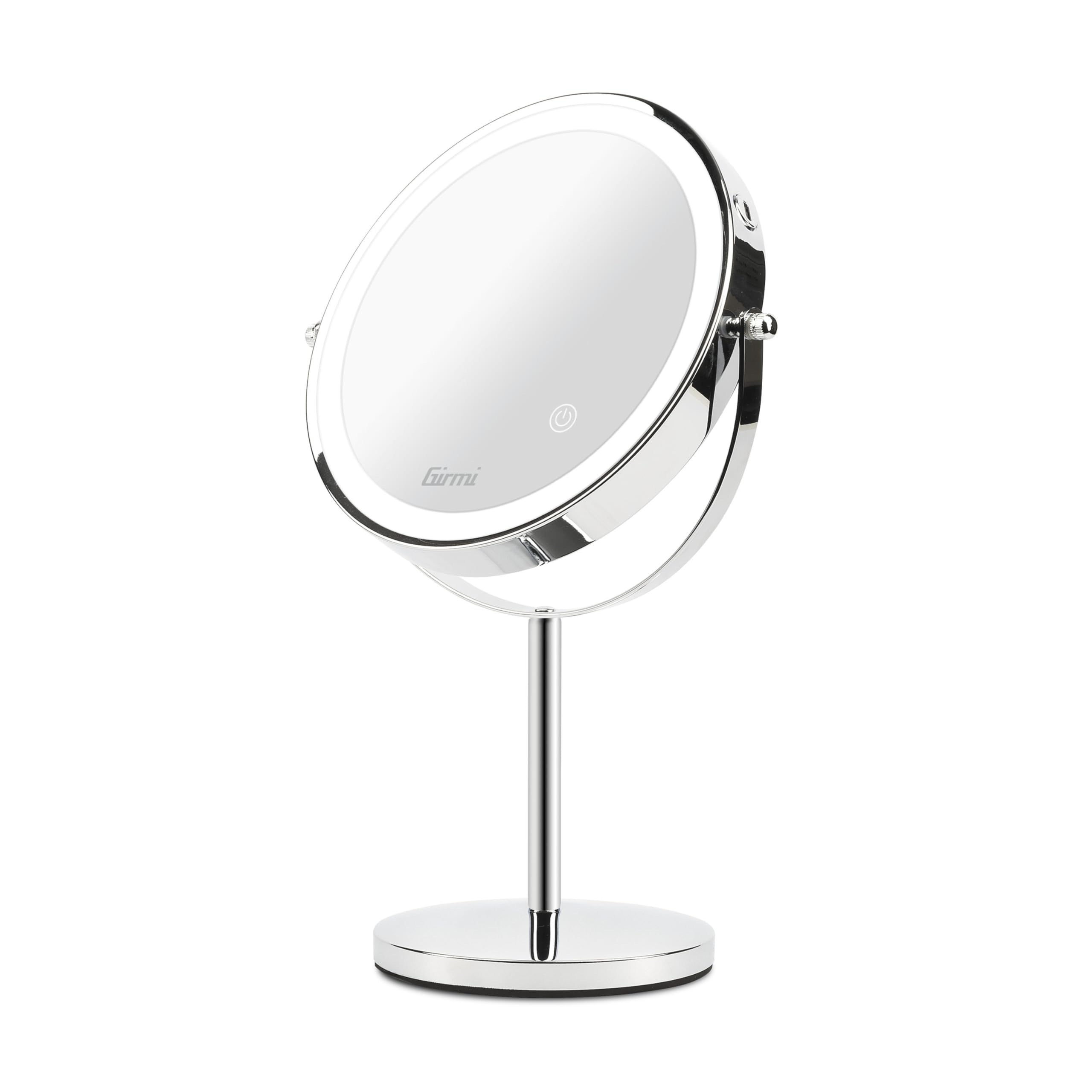 girmi-be02-schminkspiegel-led-17cm-chrom-1x-3x-usb-c image 1