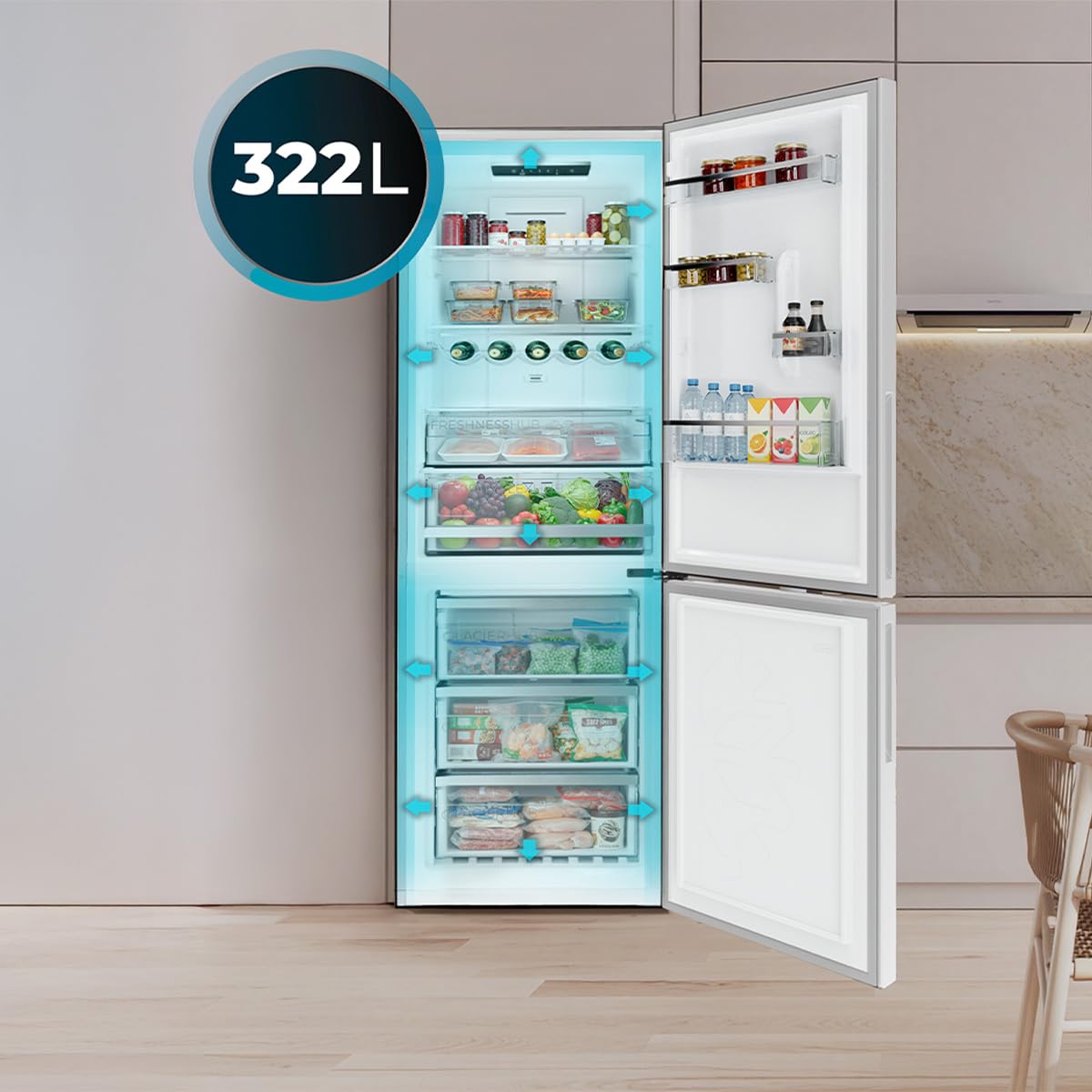 cecotec-bolero-coolmarket-combi-322i-k-hlschrank-322-l-inox image 4