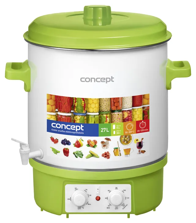 concept-zh0020-einkochtopf-27l-emailliert-mit-timer-gr-n image 1