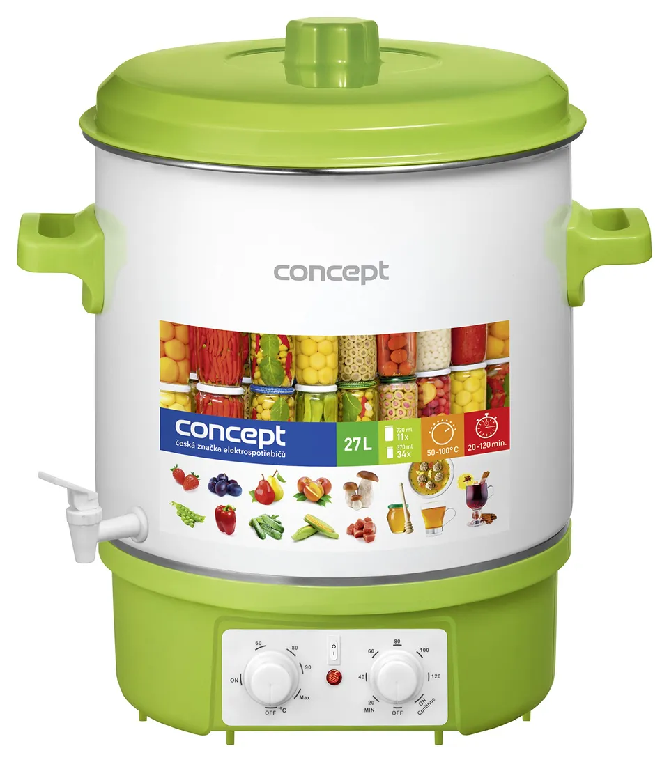 concept-zh0020-einkochtopf-27l-emailliert-mit-timer-gr-n image 1