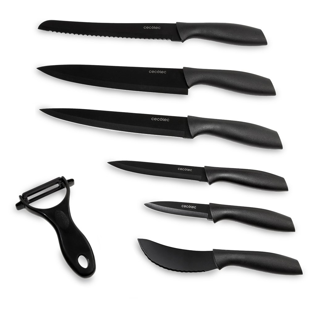 cecotec-titanium-messerset-7-teilig-schwarz-antihaft image 1