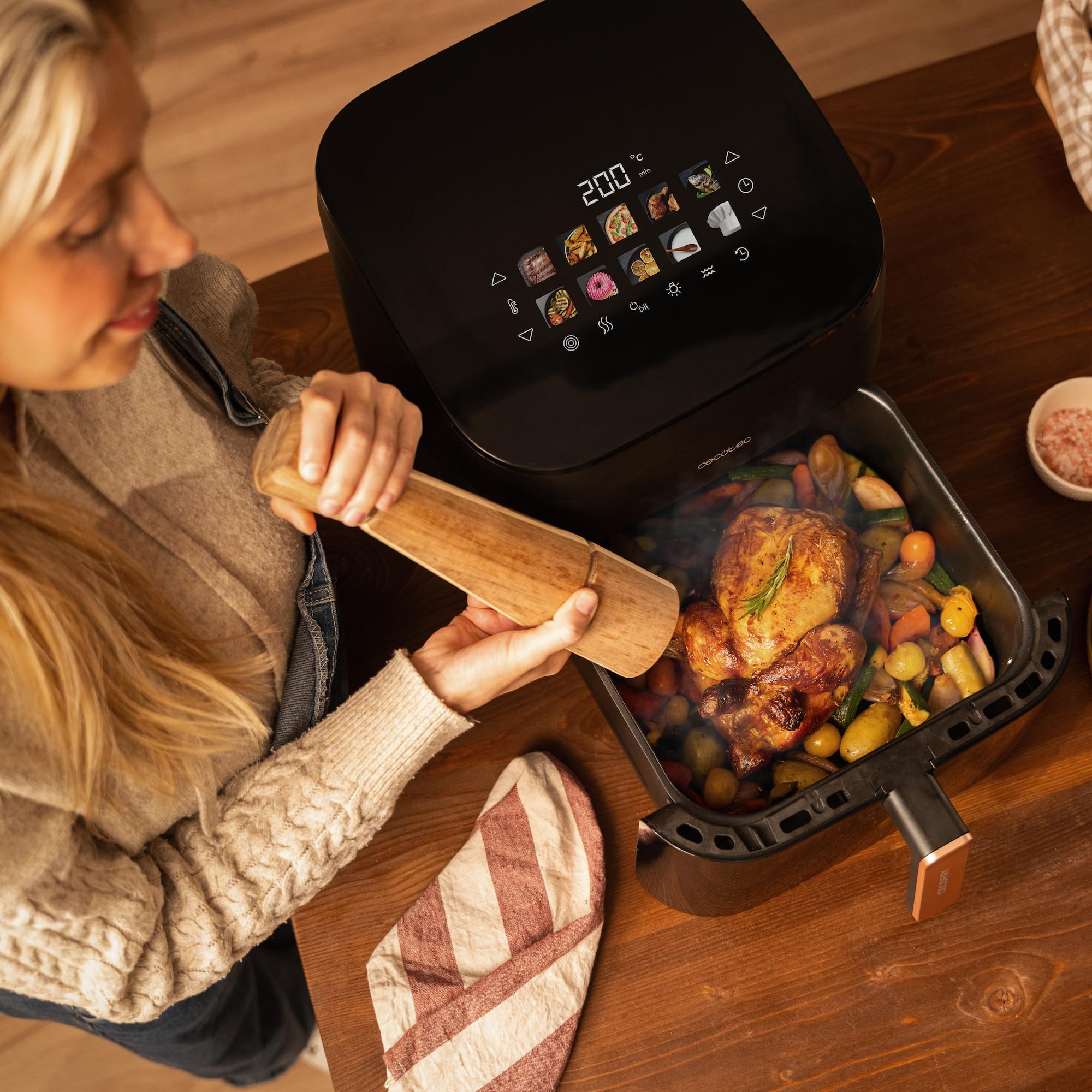 cecotec-cecofry-grill-smokin-8500-hei-luftfritteuse-8-5l-2200w image 4
