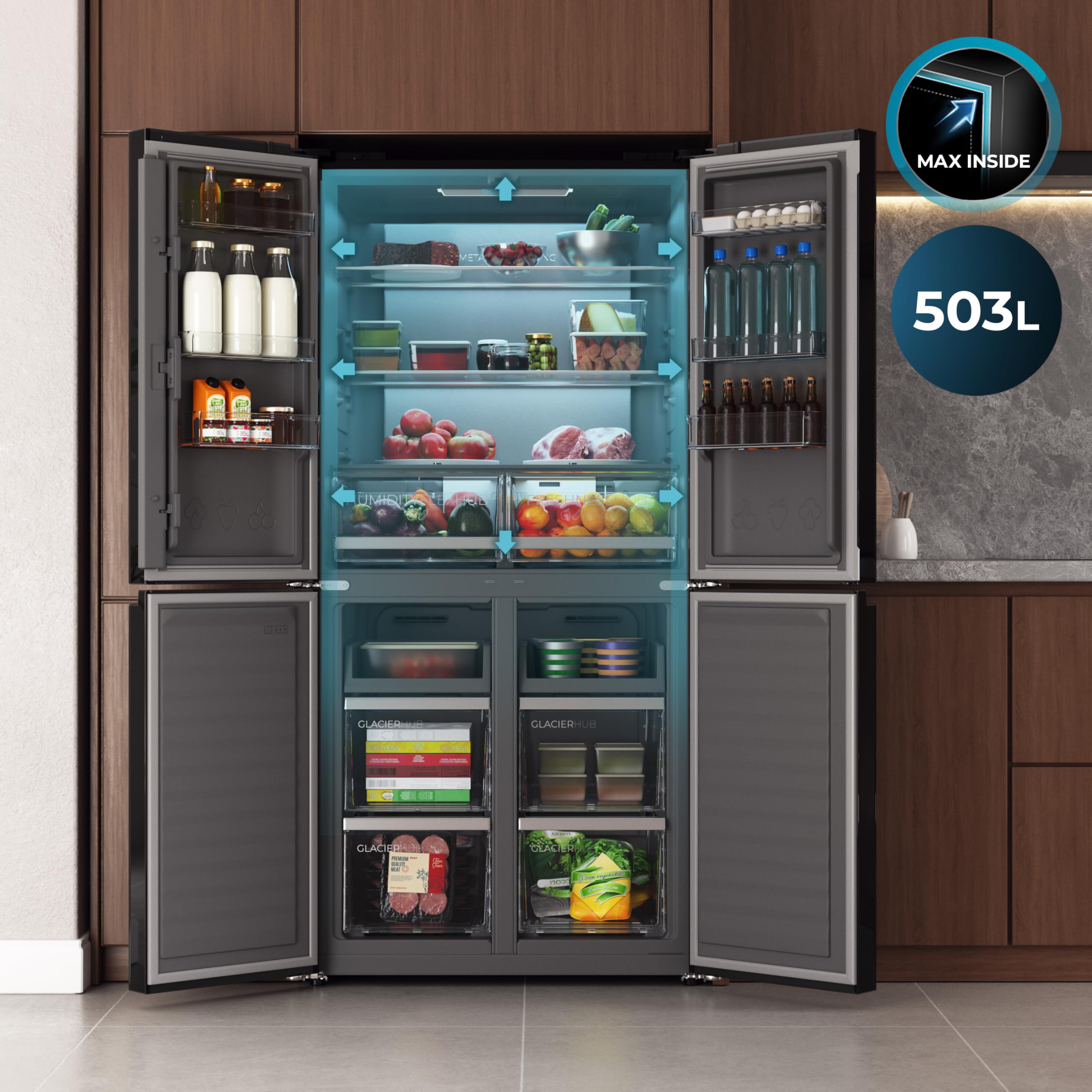 cecotec-bolero-coolmarket-4d-503-k-hlschrank-schwarz-503-l-nofrost image 4