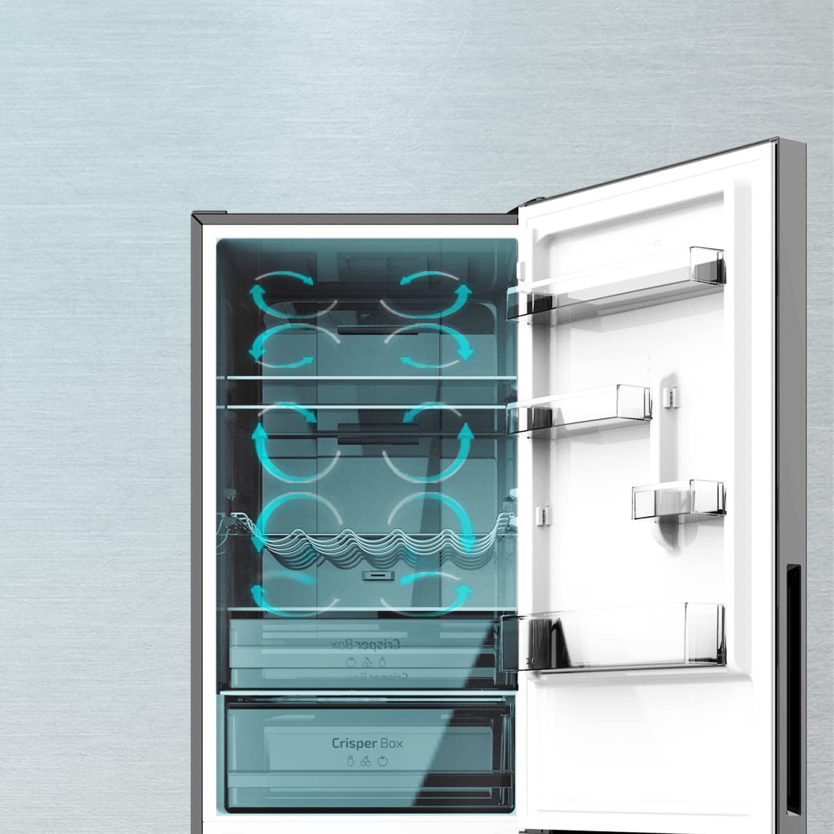 cecotec-bolero-coolmarket-combi-322-k-hlschrank-glass-black-no-frost image 7