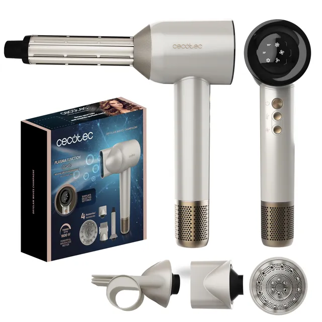 cecotec-dryglam-waves-haartrockner-1600w-champagner-4in1 image 1