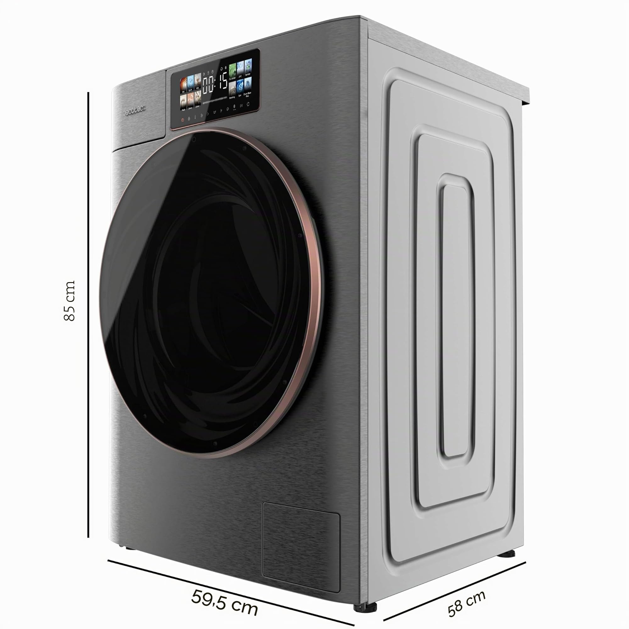 cecotec-bolero-dresscode-9950-waschmaschine-9-kg-stahl-3d-a image 2