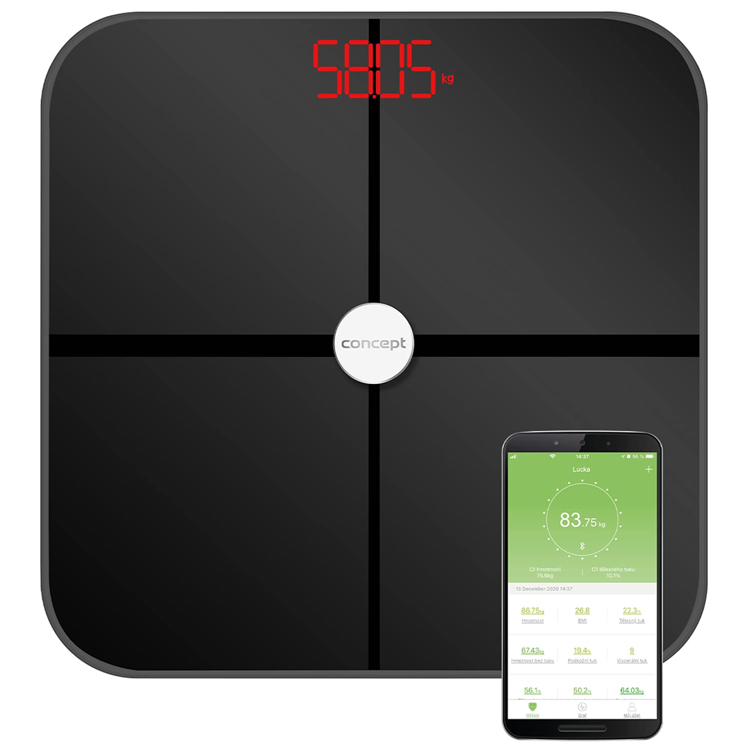 concept-vo4011-k-rperwaage-digital-glas-bluetooth-app-180kg image 2