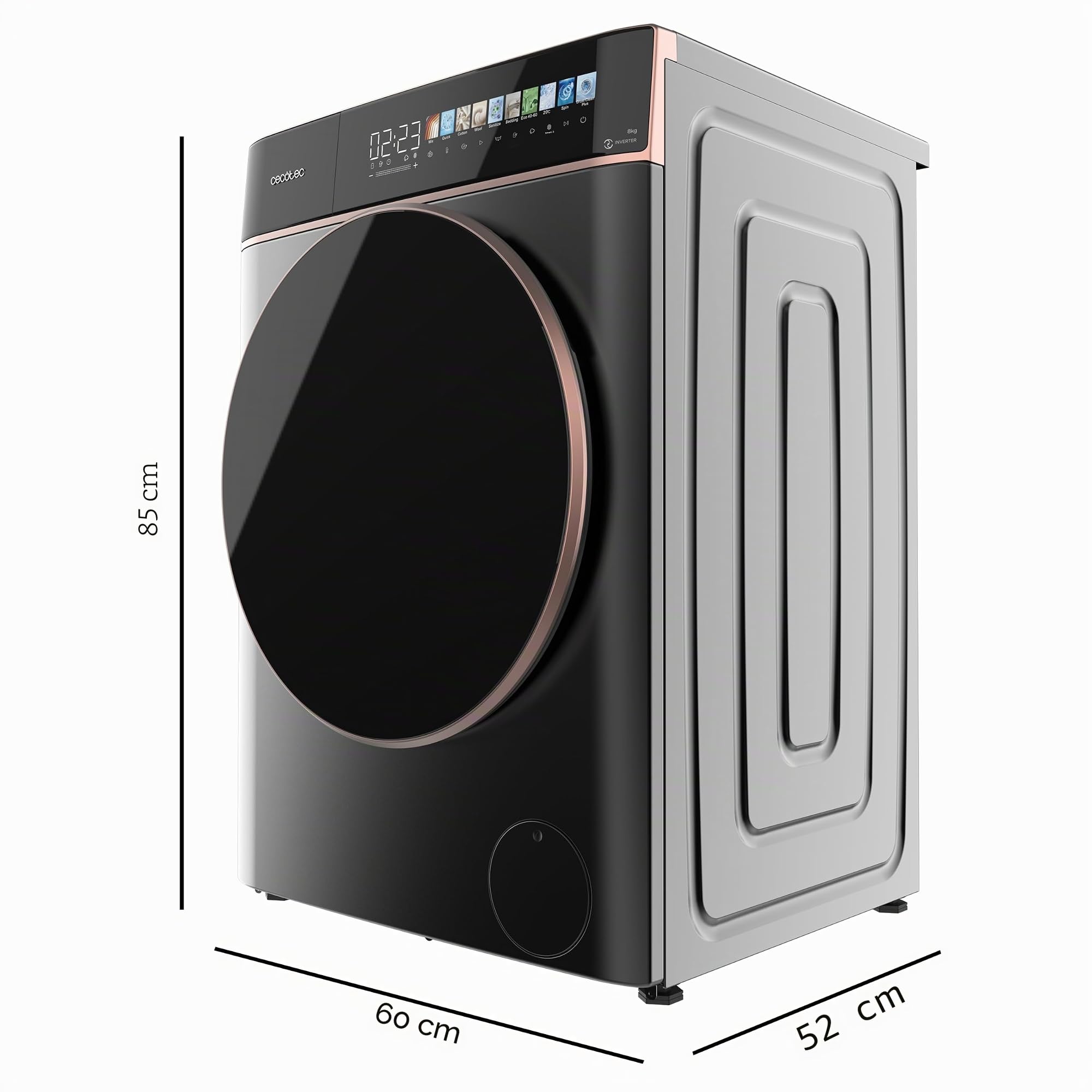 cecotec-bolero-wash-dry-85900-waschtrockner-8-5-kg-steel-inverter image 2