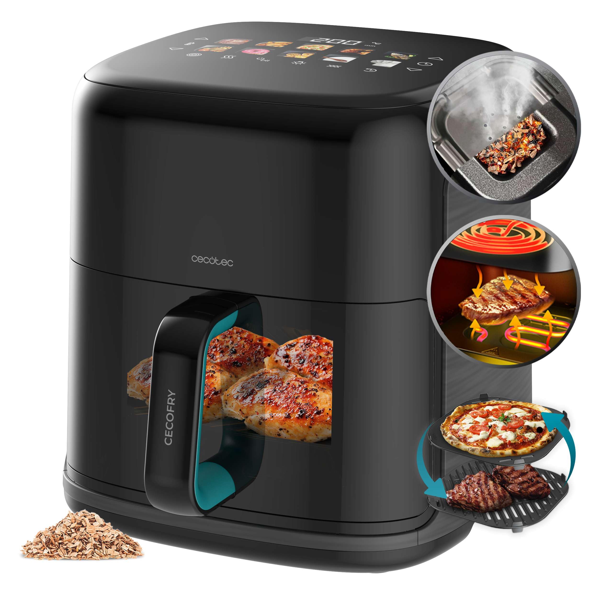 cecotec-cecofry-grill-smokin-prime-hei-luftfritteuse-6-5l image 2