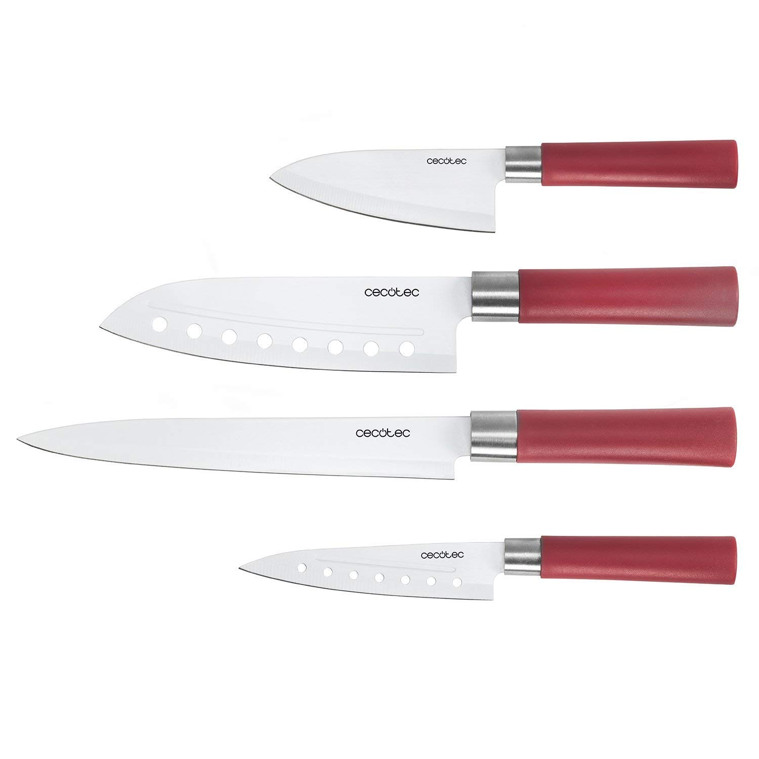 cecotec-messerset-4-teilig-japanisch-rot-keramik-santoku image 1