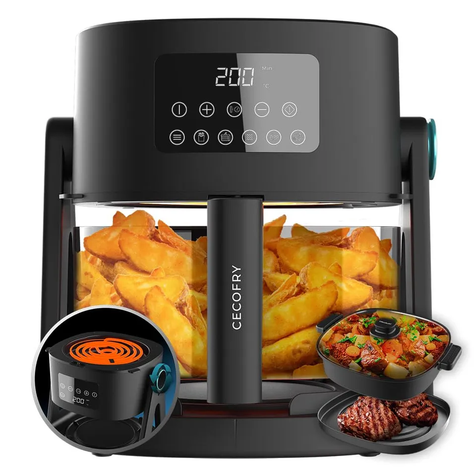 cecotec-cecofry-flip-grill-4500-hei-luftfritteuse-4-5l-glas-1500w image 1