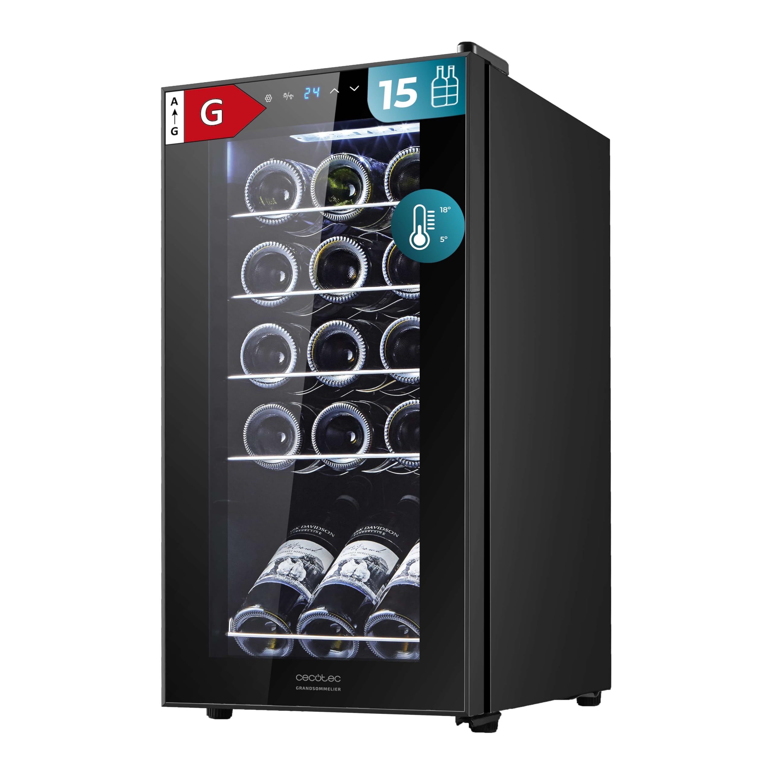 cecotec-bolero-grandsommelier-2450-weink-hlschrank-24-flaschen-schwarz image 8