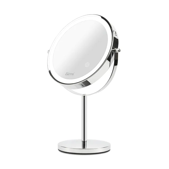 girmi-be02-schminkspiegel-led-17cm-chrom-1x-3x-usb-c image 1