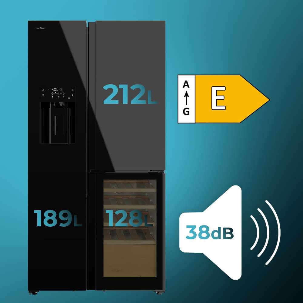 cecotec-bolero-coolmarket-tdw-529-k-hlschrank-black-glass-529-l-no-frost image 3