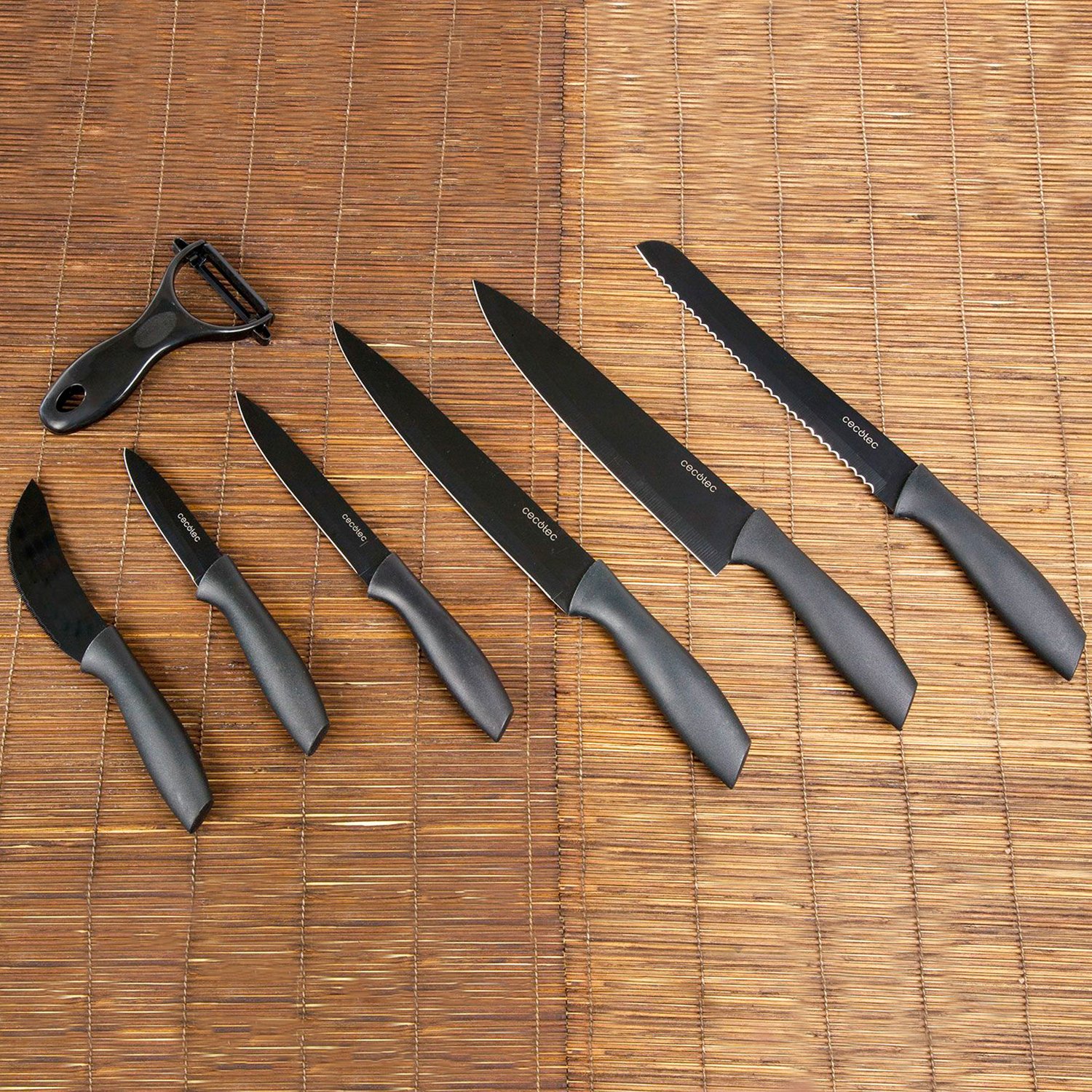 cecotec-titanium-messerset-7-teilig-schwarz-antihaft image 2