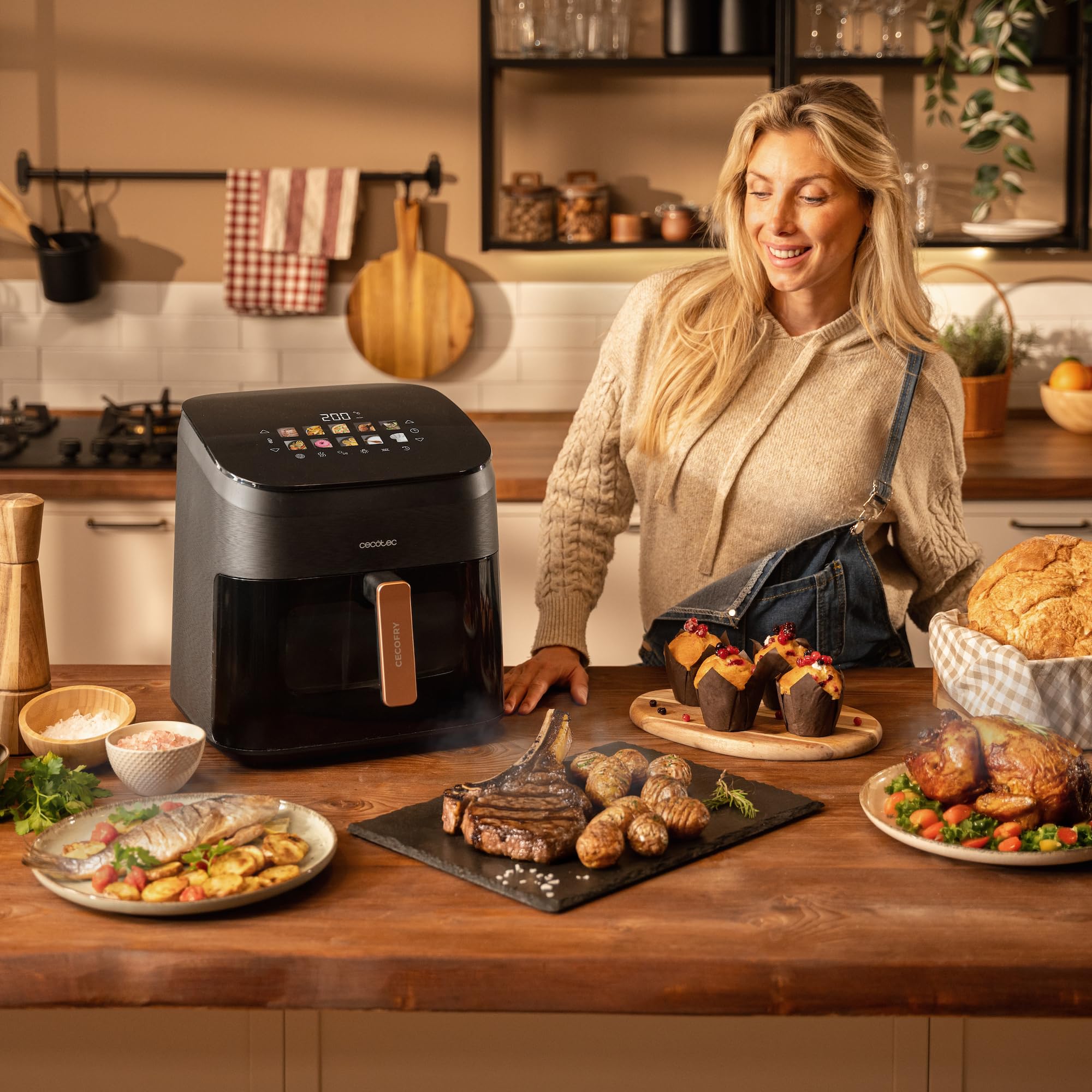cecotec-cecofry-grill-smokin-8500-hei-luftfritteuse-8-5l-2200w image 3