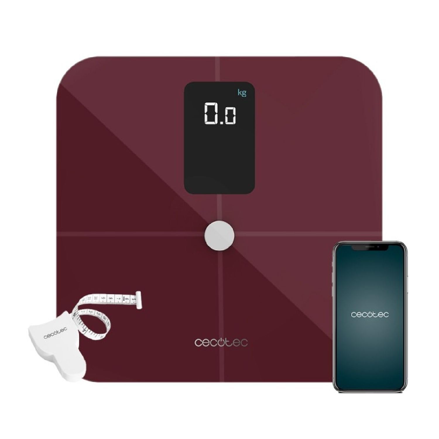 cecotec-surface-precision-10400-personenwaage-smart-granatrot image 1