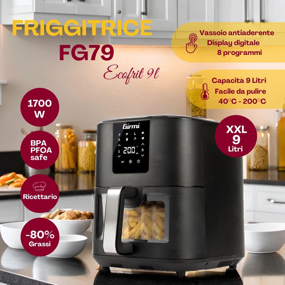 girmi-ecofrit-9l-fg79-hei-luftfritteuse-9-l-schwarz-1700-w image 2
