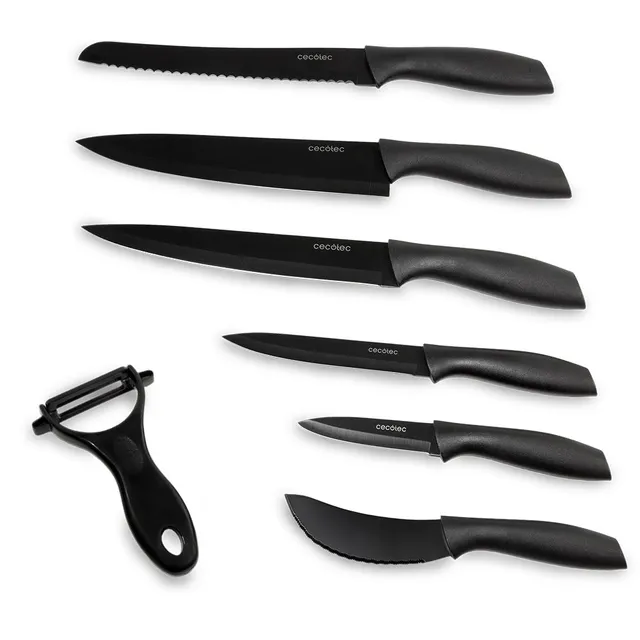 cecotec-titanium-messerset-7-teilig-schwarz-antihaft image 1
