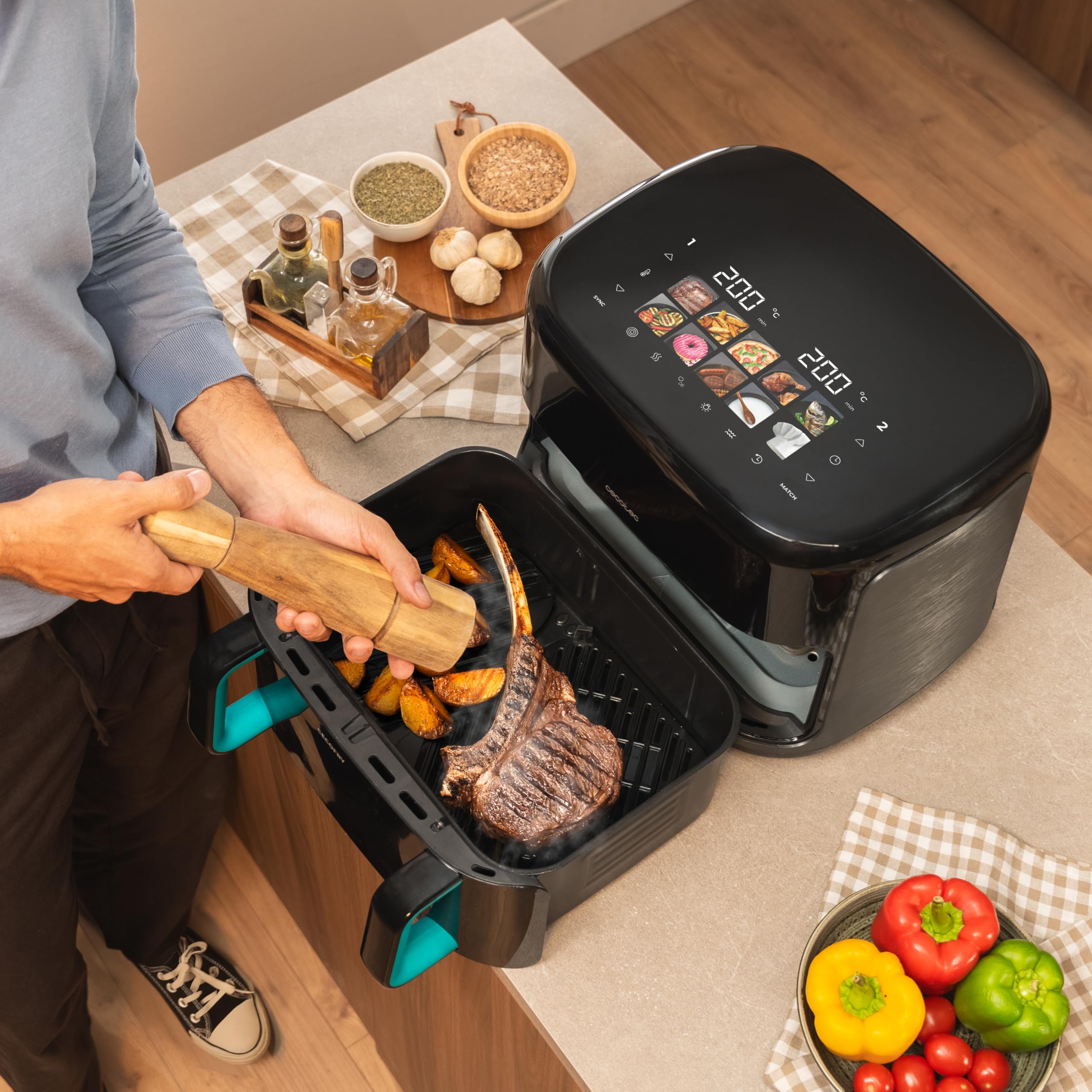 cecotec-cecofry-grill-smokin-prime-11000-hei-luftfritteuse-10-l-r-ucher image 7