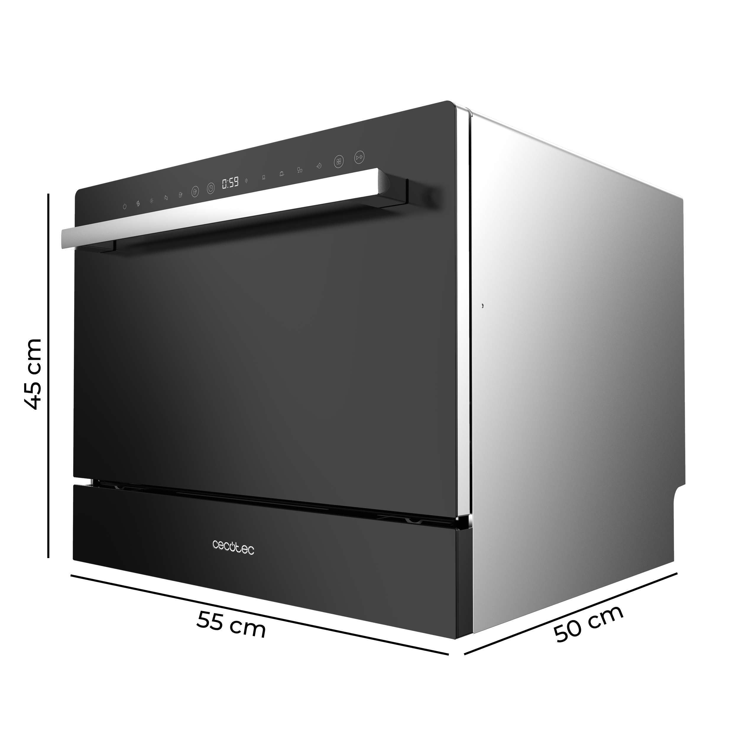 cecotec-bolero-aguazero-2400-kompakt-geschirrsp-ler-6-gedecke-schwarz image 2