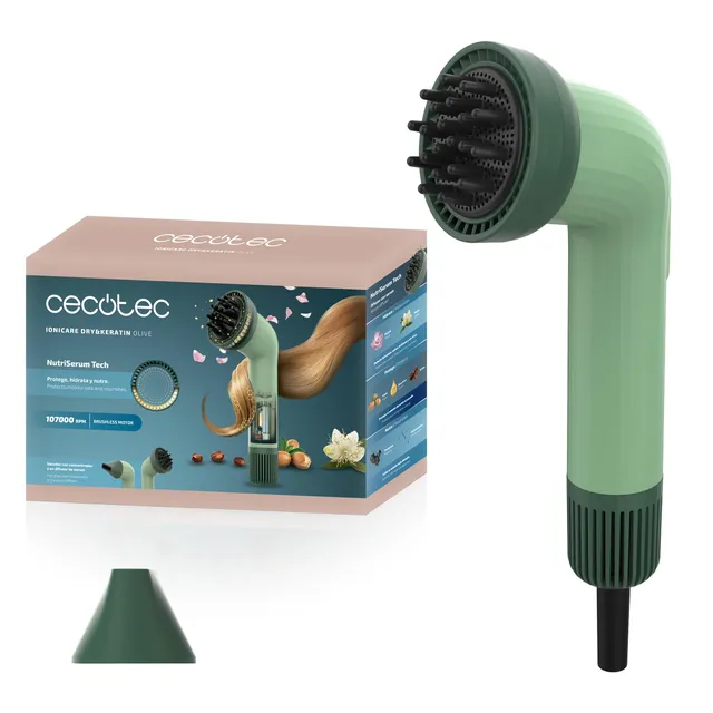 cecotec-ionicare-dry-keratin-haartrockner-olive-1200w-ionen image 1