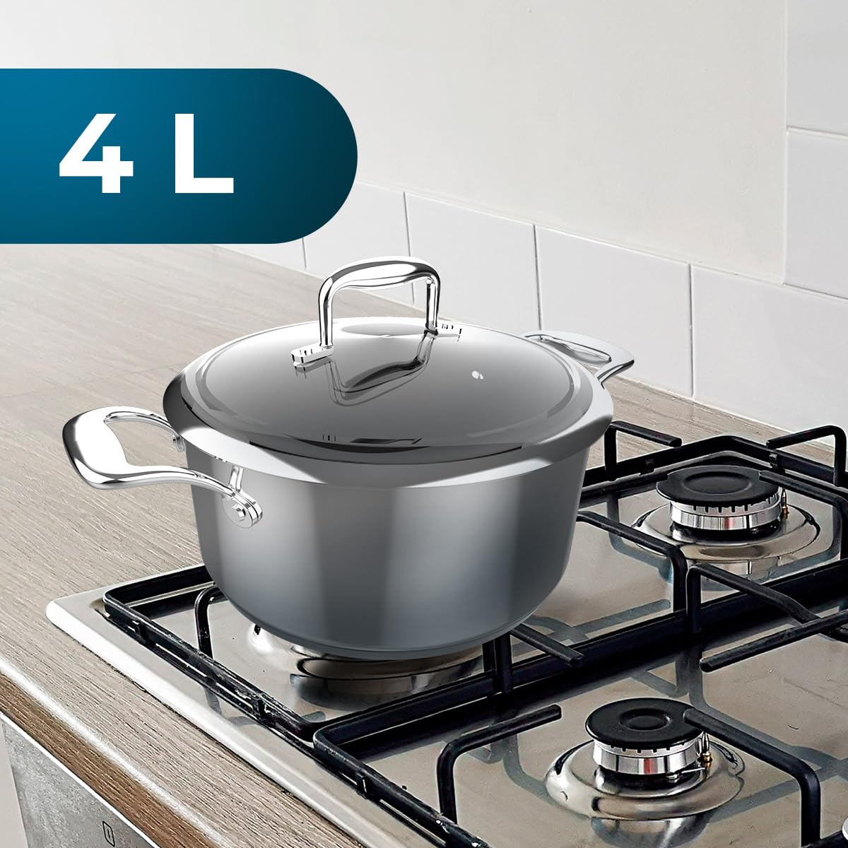 cecotec-polka-classy-steel-kochtopf-24-cm-4-l-edelstahl image 3