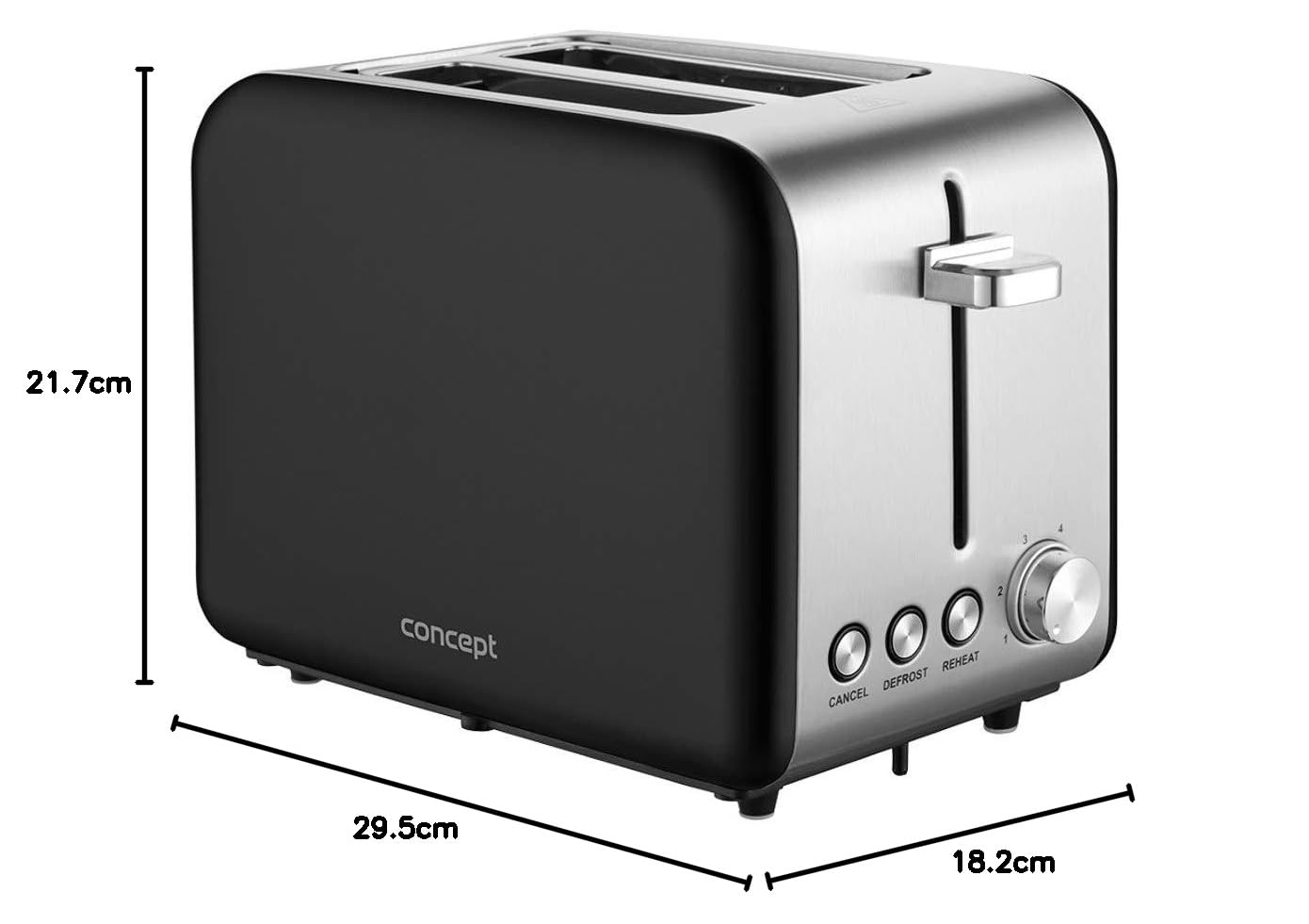 concept-te2052-toaster-schwarz-matt-2-scheiben-36-mm image 8