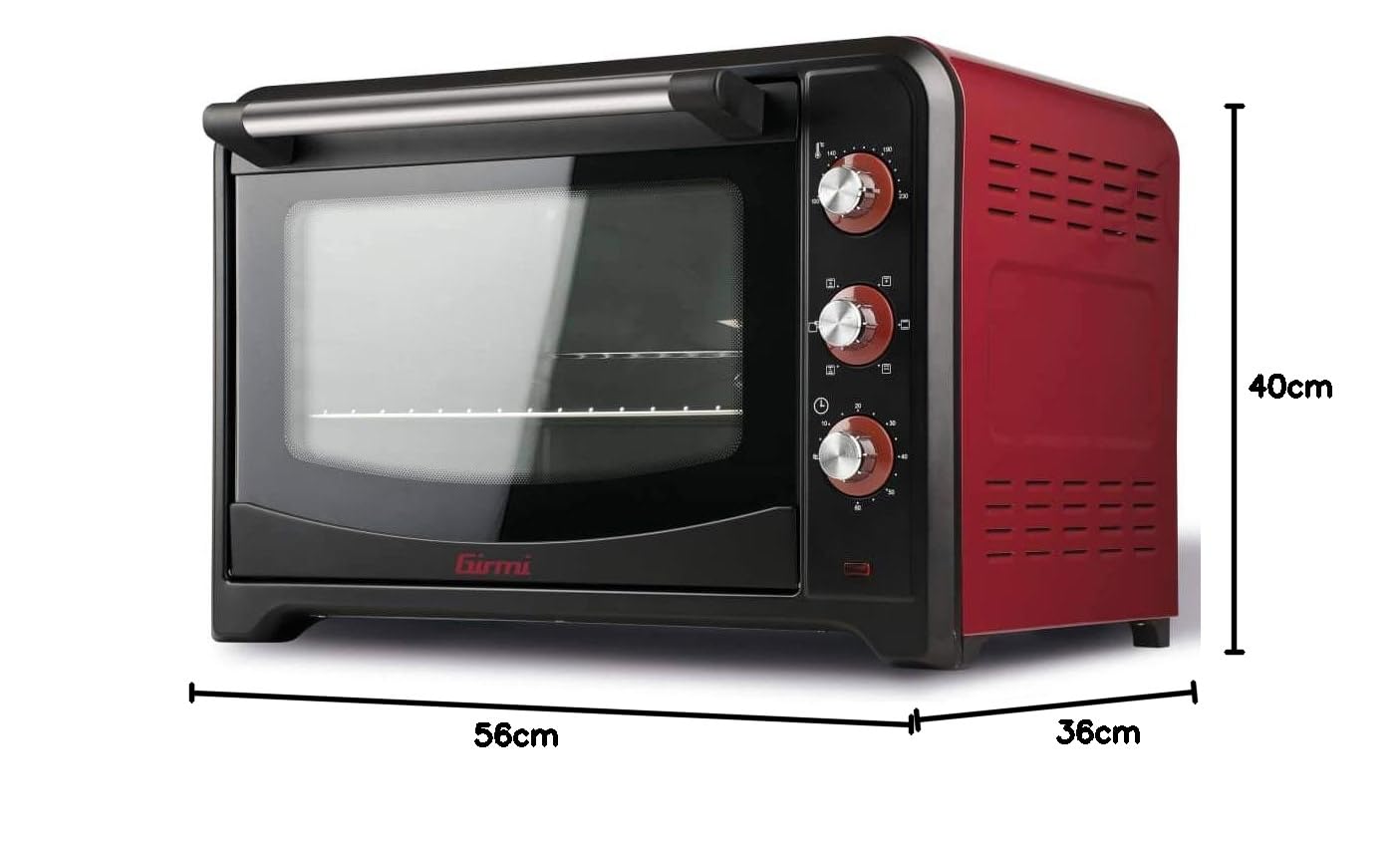 girmi-fe42-elektroofen-42l-rot-schwarz-2000w-umluft image 7