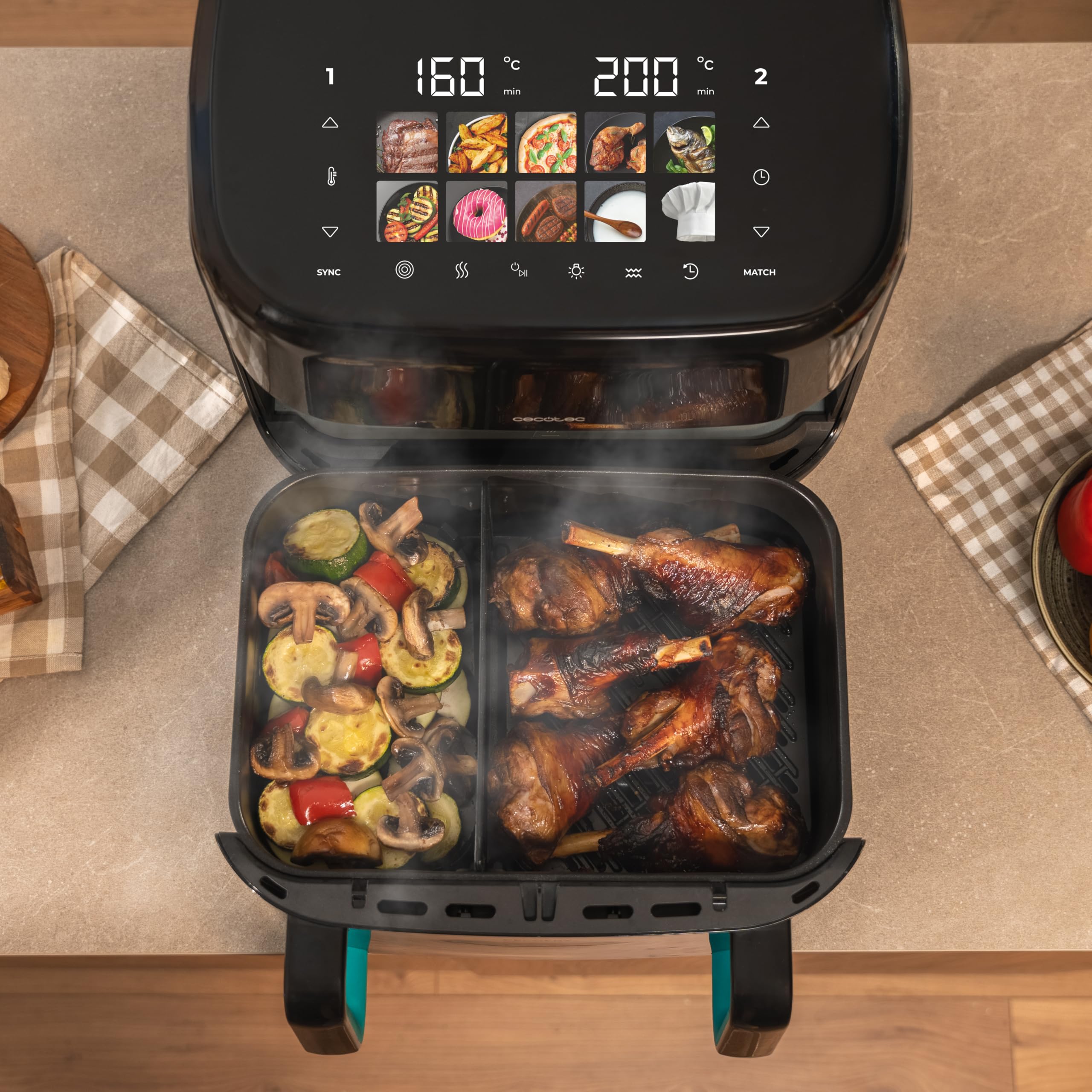 cecotec-cecofry-grill-smokin-prime-11000-hei-luftfritteuse-10-l-r-ucher image 8
