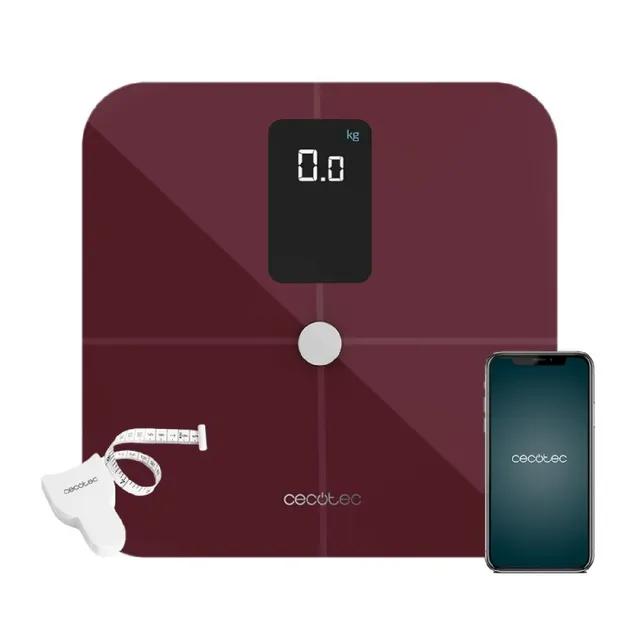 cecotec-surface-precision-10400-personenwaage-smart-granatrot image 1