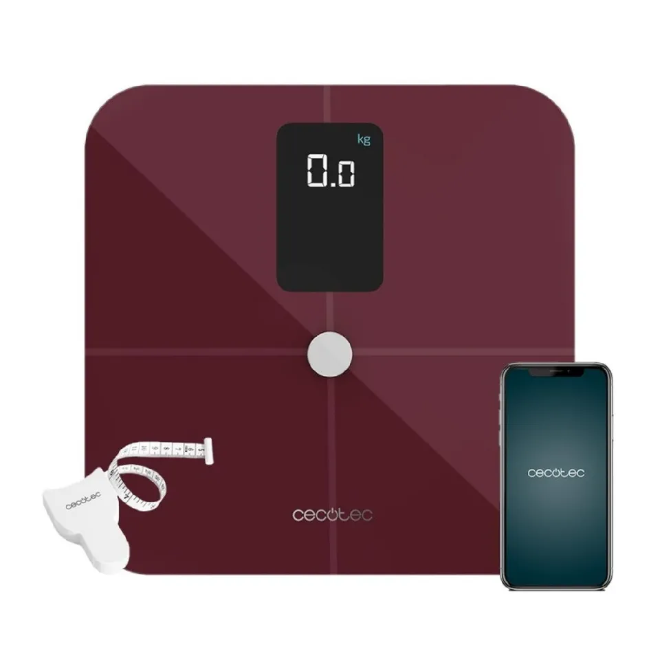cecotec-surface-precision-10400-personenwaage-smart-granatrot image 1