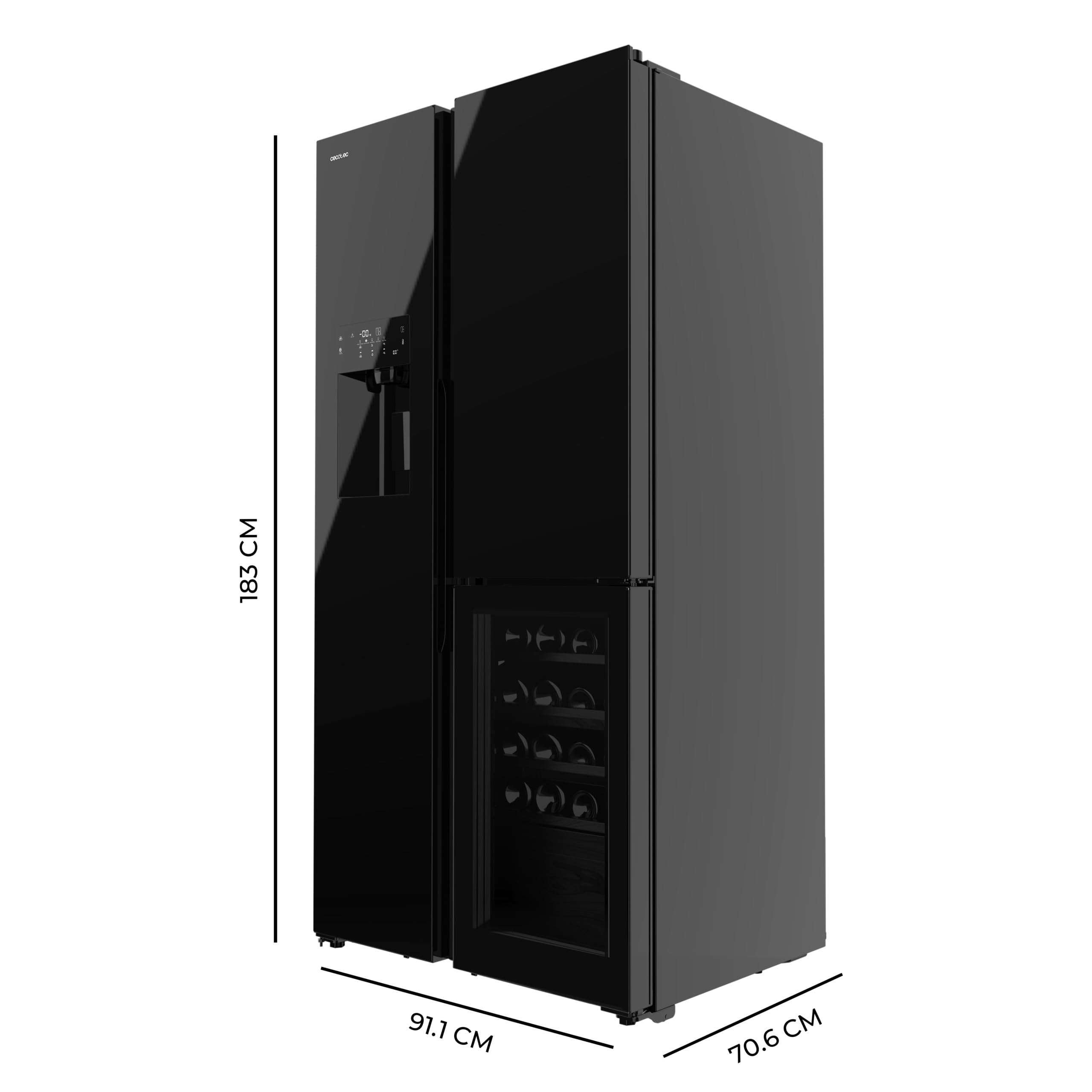 cecotec-bolero-coolmarket-tdw-529-k-hlschrank-black-glass-529-l-no-frost image 2
