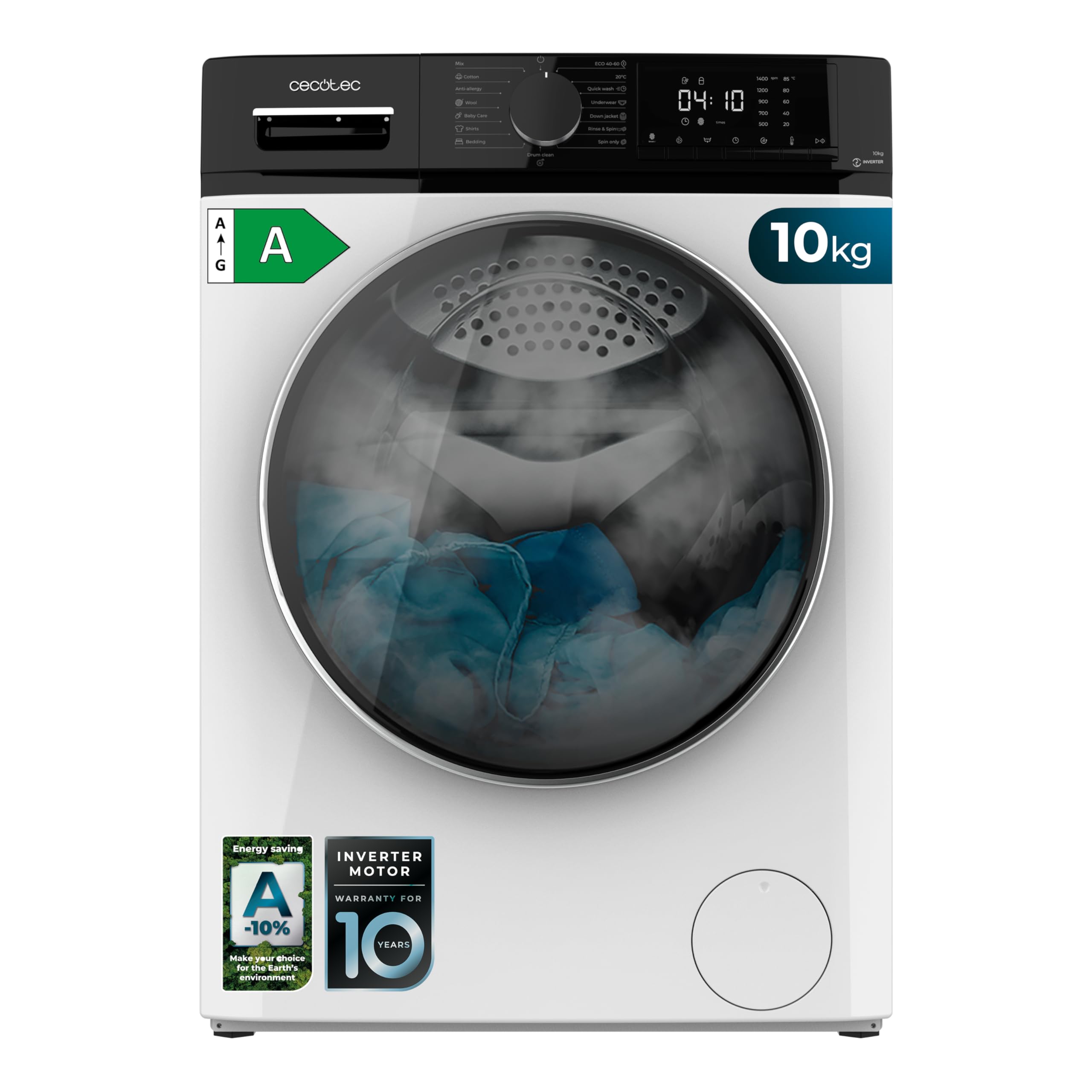 cecotec-bolero-dresscode-10610-waschmaschine-10-kg-inverter-a image 1