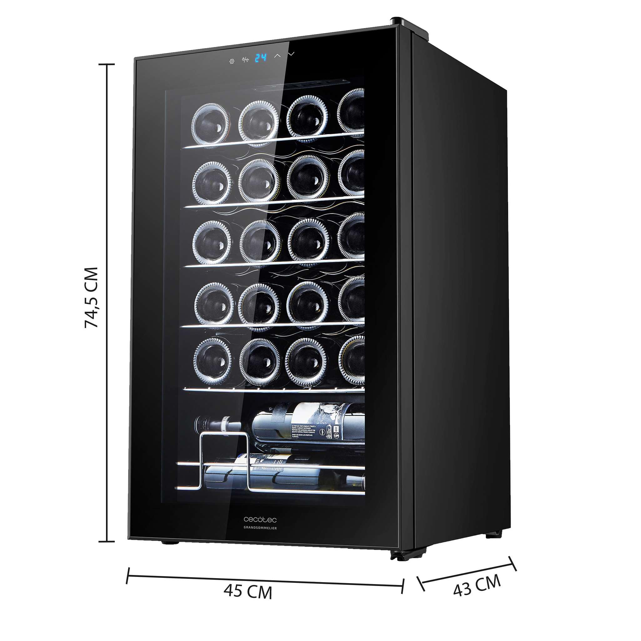 cecotec-bolero-grandsommelier-2450-weink-hlschrank-24-flaschen-schwarz image 2