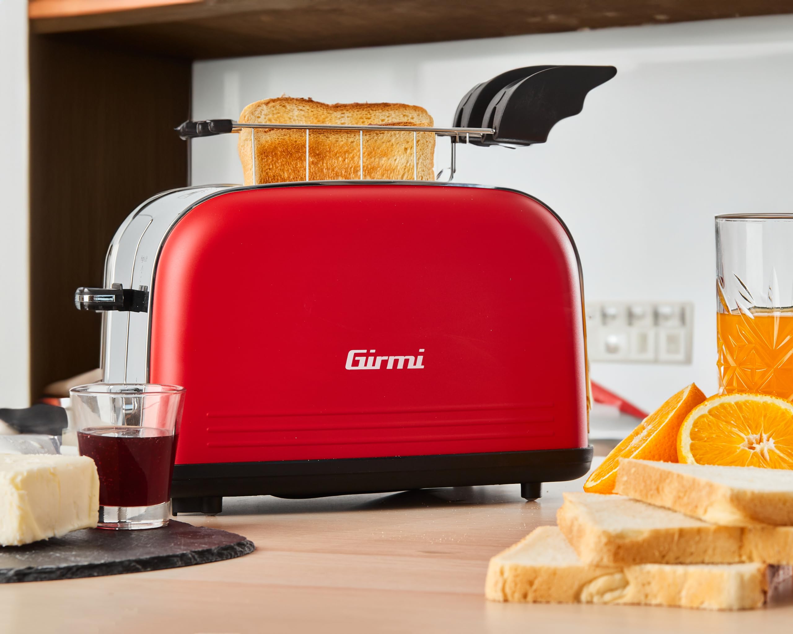 girmi-tp57-toaster-edelstahl-rot-800-w-8-stufen image 2