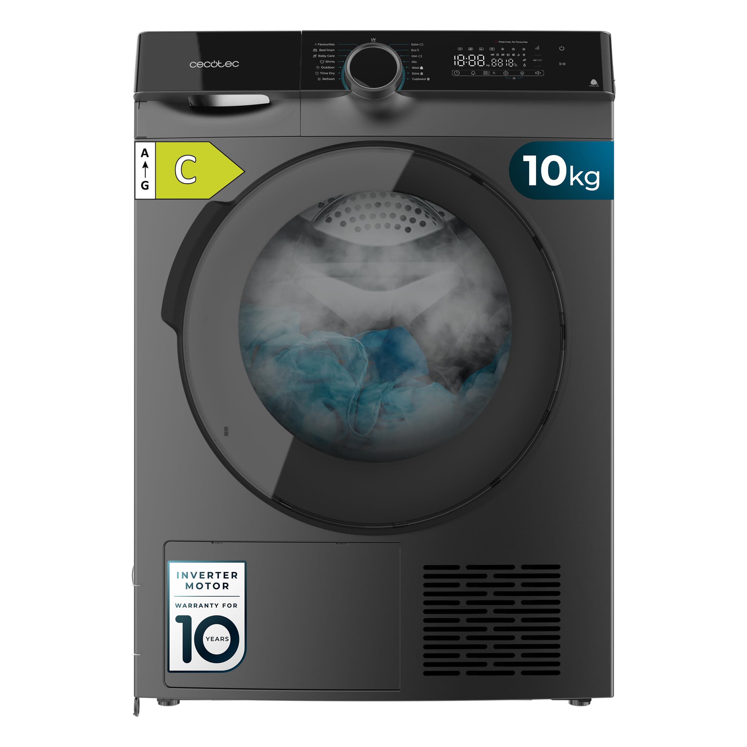 cecotec-bolero-dresscode-dry-10505-w-rmetrockner-10kg-edelstahl image 1