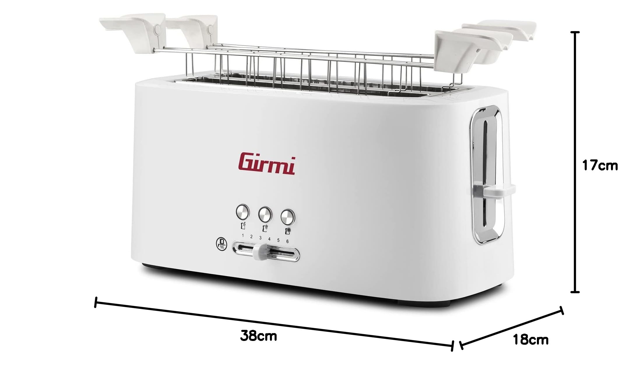 girmi-tp91-toaster-xl-wei-4-scheiben-1500w-auftauen image 7