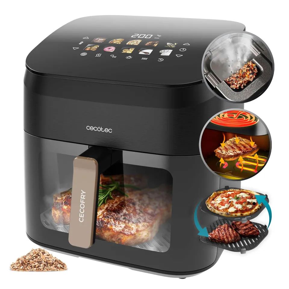 cecotec-cecofry-grill-smokin-8500-hei-luftfritteuse-8-5l-2200w image 1
