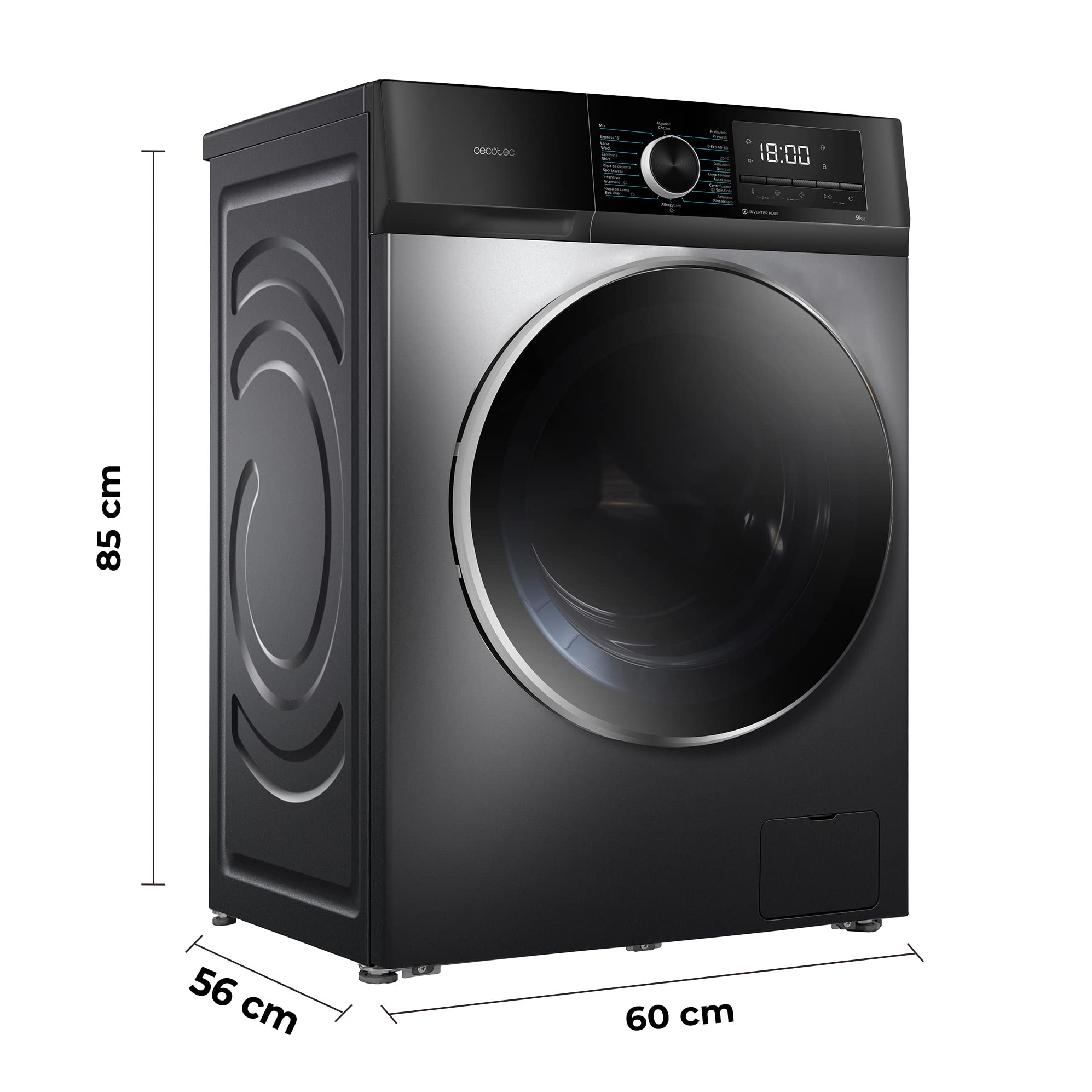 cecotec-bolero-dresscode-9500-inverter-waschmaschine-9-kg-stahl-a image 2