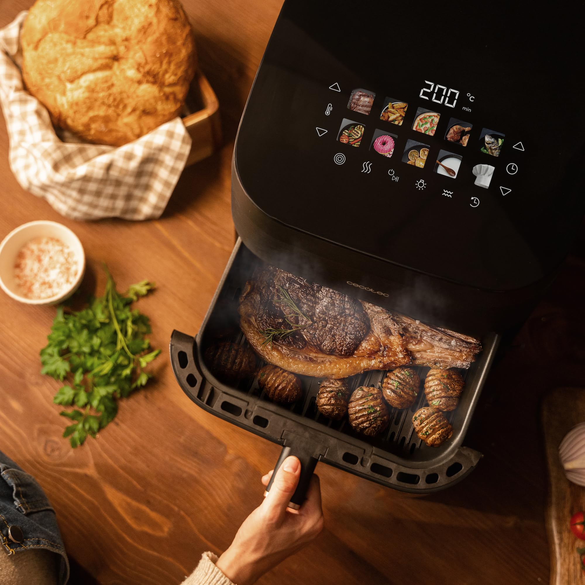 cecotec-cecofry-grill-smokin-8500-hei-luftfritteuse-8-5l-2200w image 6