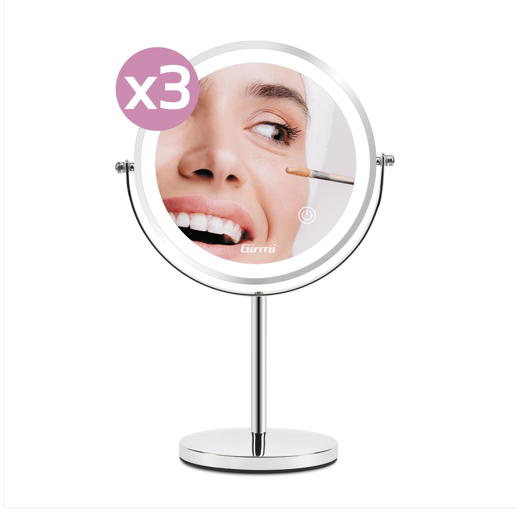girmi-be02-schminkspiegel-led-17cm-chrom-1x-3x-usb-c image 4
