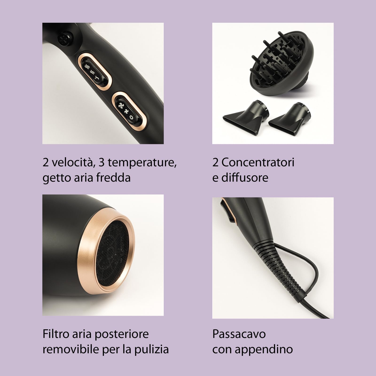 girmi-ph91-haartrockner-2200-w-ionic-schwarz-gold-mit-diffusor image 2