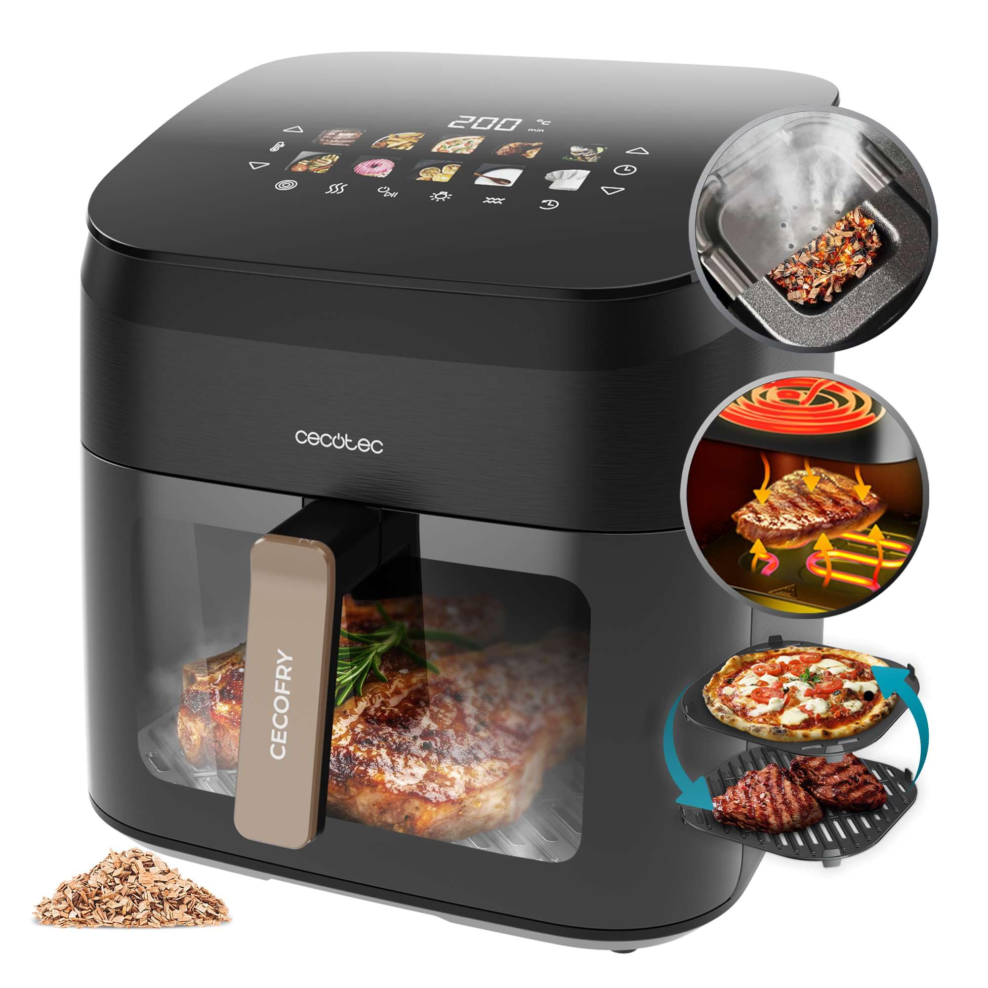 cecotec-cecofry-grill-smokin-8500-hei-luftfritteuse-8-5l-2200w image 1